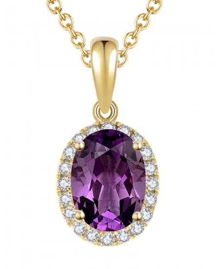 OVAL COLORED STONE DIAMOND PENDANT (VP294)